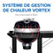 Gril au charbon de bois circulaire PRO noir avec chariot