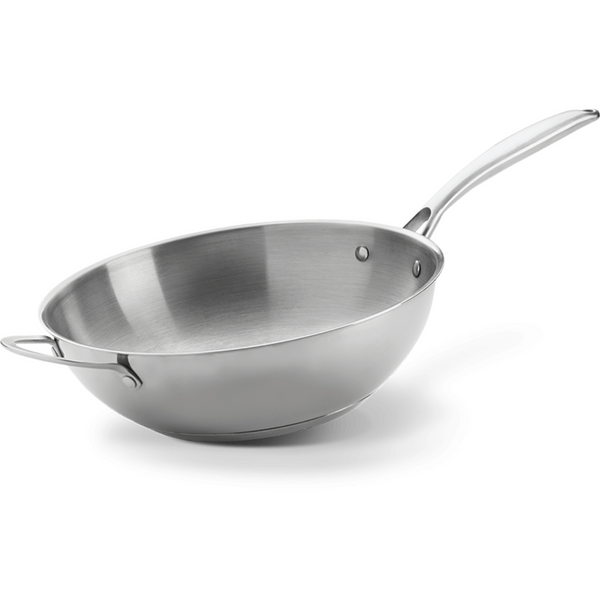 Wok en acier inoxydable