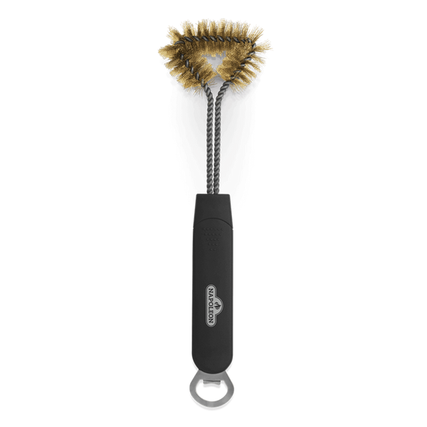 Brosse à gril à trois côtés avec ouvre-bouteille