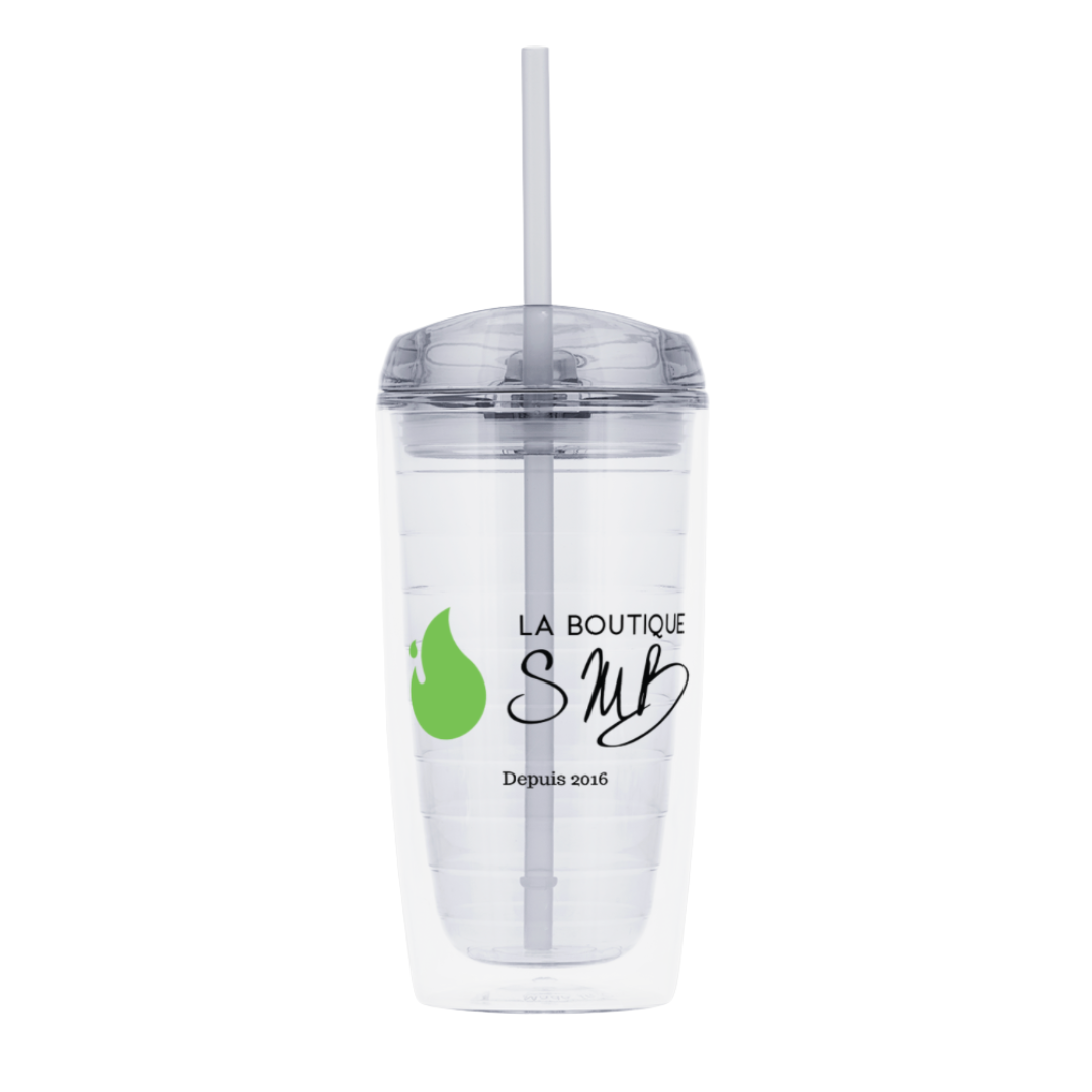 Gobelet double paroi avec paille – 475 ml