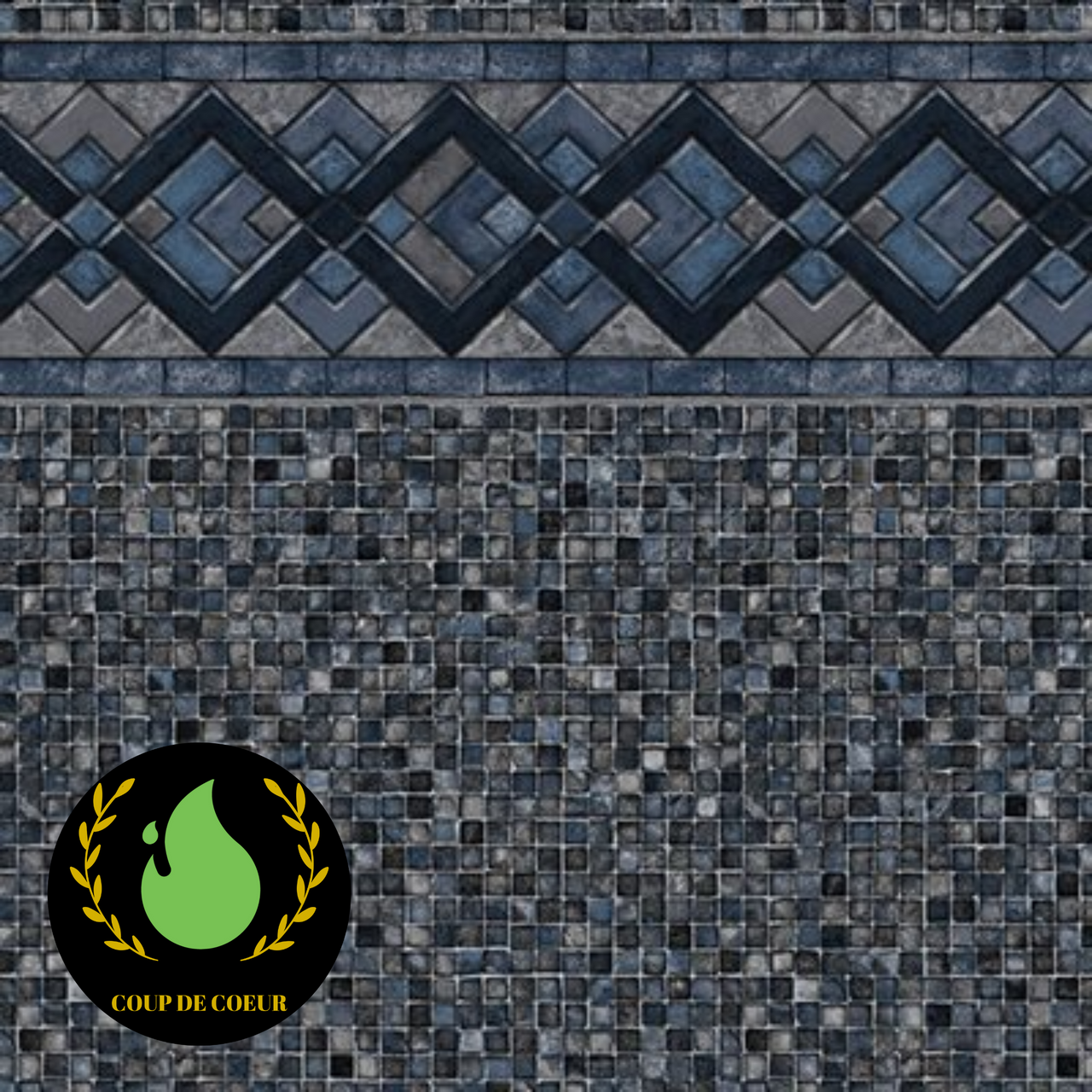 Toile Hors-Terre ronde accroché TITAN RIDGE GREY MOSAIC