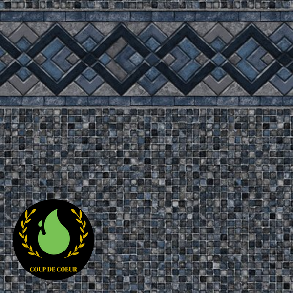 Toile Hors-Terre ronde accroché TITAN RIDGE GREY MOSAIC